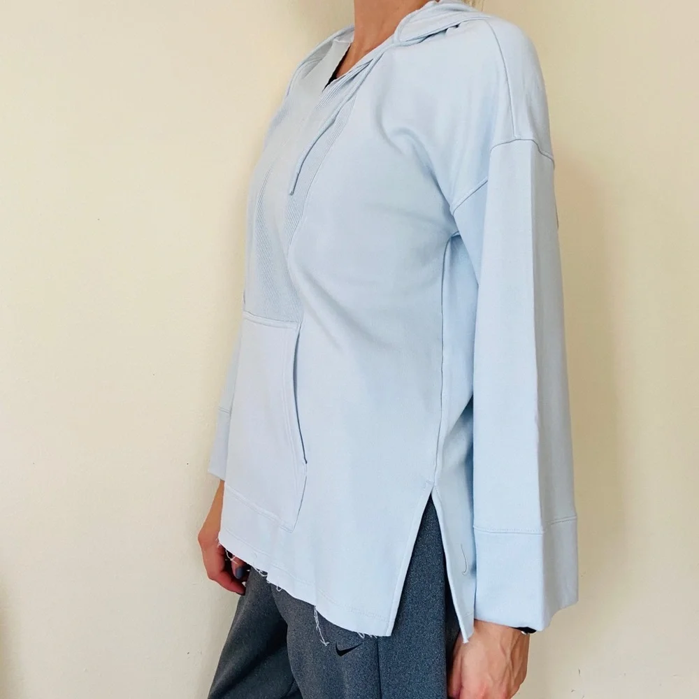 New Nike yoga hoodie top raw hem pastel